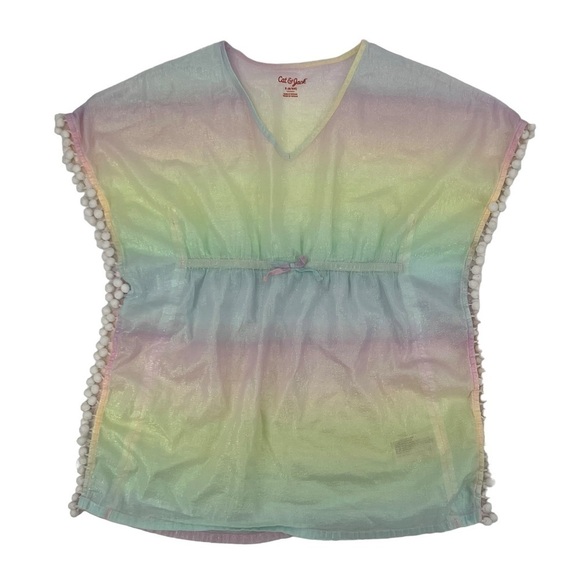 Cat & Jack Pink Blue Yellow Iridescent Ombre Swim Cover Up Size Small Girl’s - Picture 3 of 5